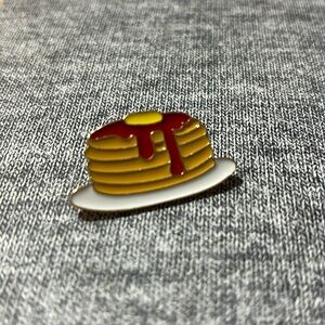 Pancakes with Butter and Syrup Enamel and Metal Decorative Pin
